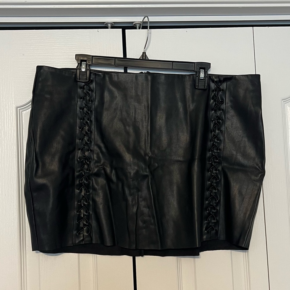 Rue21 1X Faux Leather Lace Up Mini Skirt